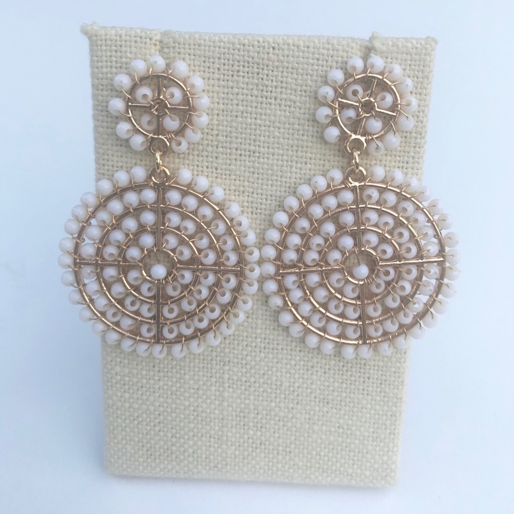 Super cute Gold beaded disc earrings LIsi NWT!